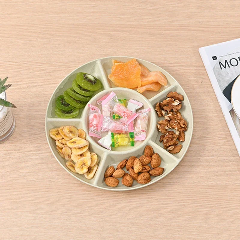 1Pc Food Storage Tray Nut Platter Candy Snacks Server Dish Divided Dried Fruit Snack Plate Appetizer Serving Platter For Party
