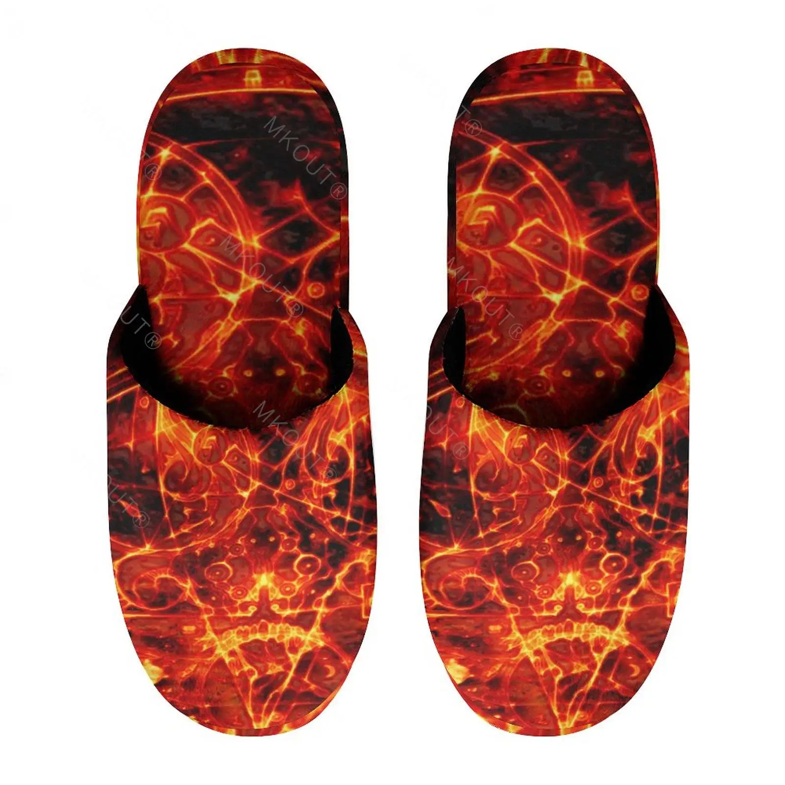 

Pentagram (1) Warm Cotton Slippers For Men Women Thick Soft Soled Non-Slip Fluffy Shoes Indoor House Slippers Finger