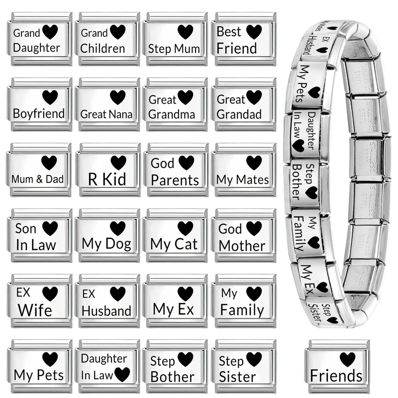Fashion Laser Engraving Charm Bracelet
