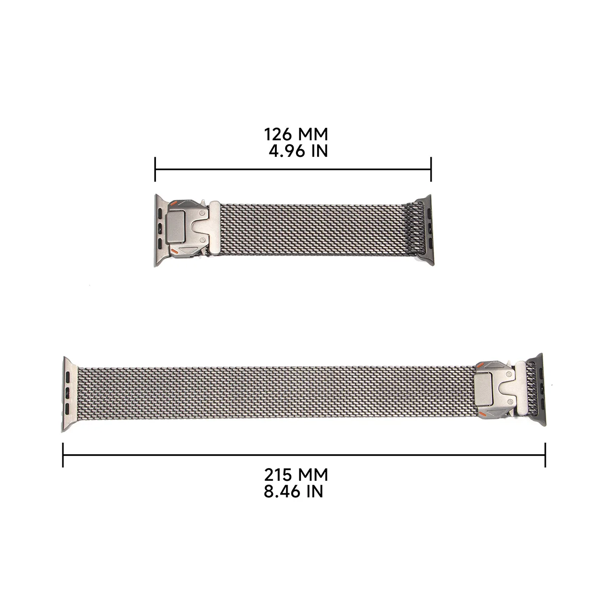 Titanium Milanese Parachute Buckle Watch Strap in Elegant Design