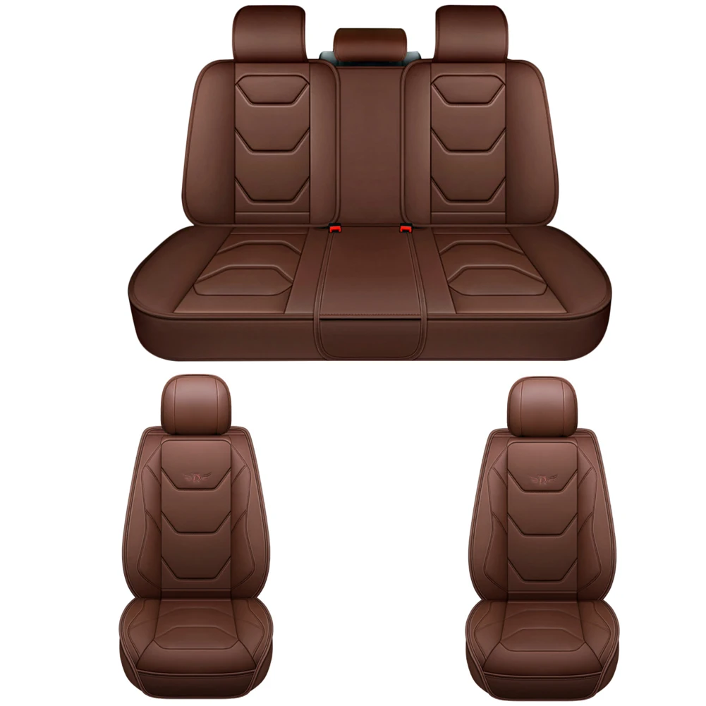 MINGBRON Universal Car Seat Covers - Nappa Leather, Waterproof, Front Seat Protectors For Most Cars