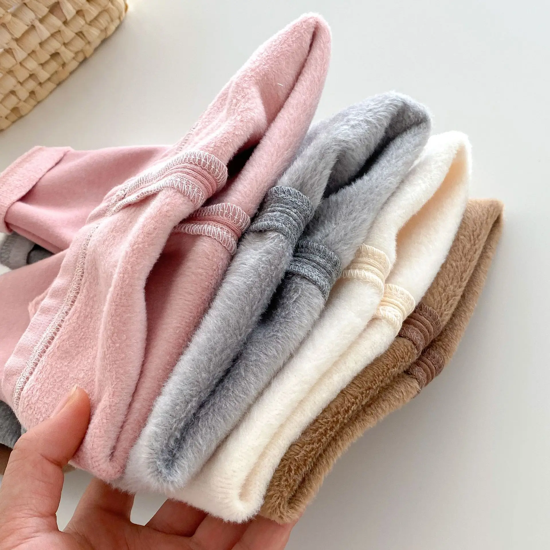 Girls Leggings Winter 0-5Y Children's Clothes Baby Girls Patch Plus Velvet Warm Pants Trousers baby trousers,baby leggings