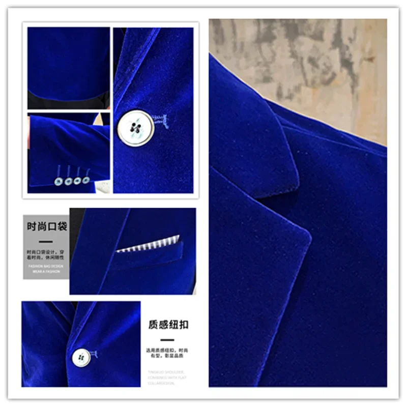 Mens Blazer Men's Fashion Business Corduroy Shirt Gentleman British Style Casual Slim-fit Wedding Work Mens Blazer Jacket 5XL