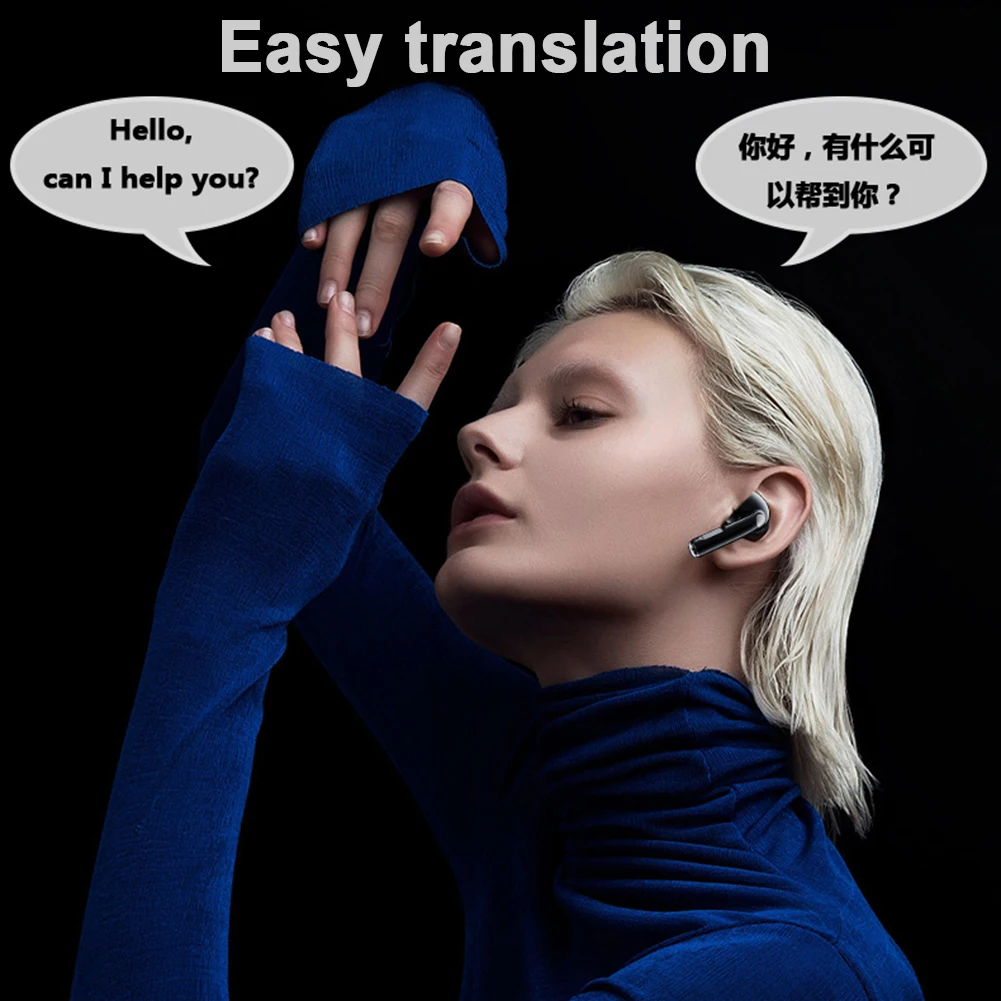 Wireless BT 5.4 Real Time Translator Earbuds ANC Noise Cancelling 144 Languages Translation Earphones Smart Touch Screen Housing