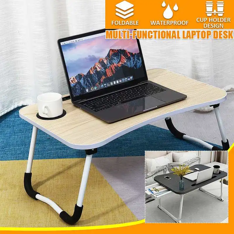

Portable Folding Laptop Stand Holder Study Table Lapdesk Wooden Foldable Computer Desk for TV Bed Sofa Tea Serving Tray Table