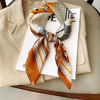 70*70cm Silk Square Scarf Women Handkerchief Printed Female Shawl Head Bandana Small Neck Muffler Silk Satin Hair Hijab Scarf - Image 4