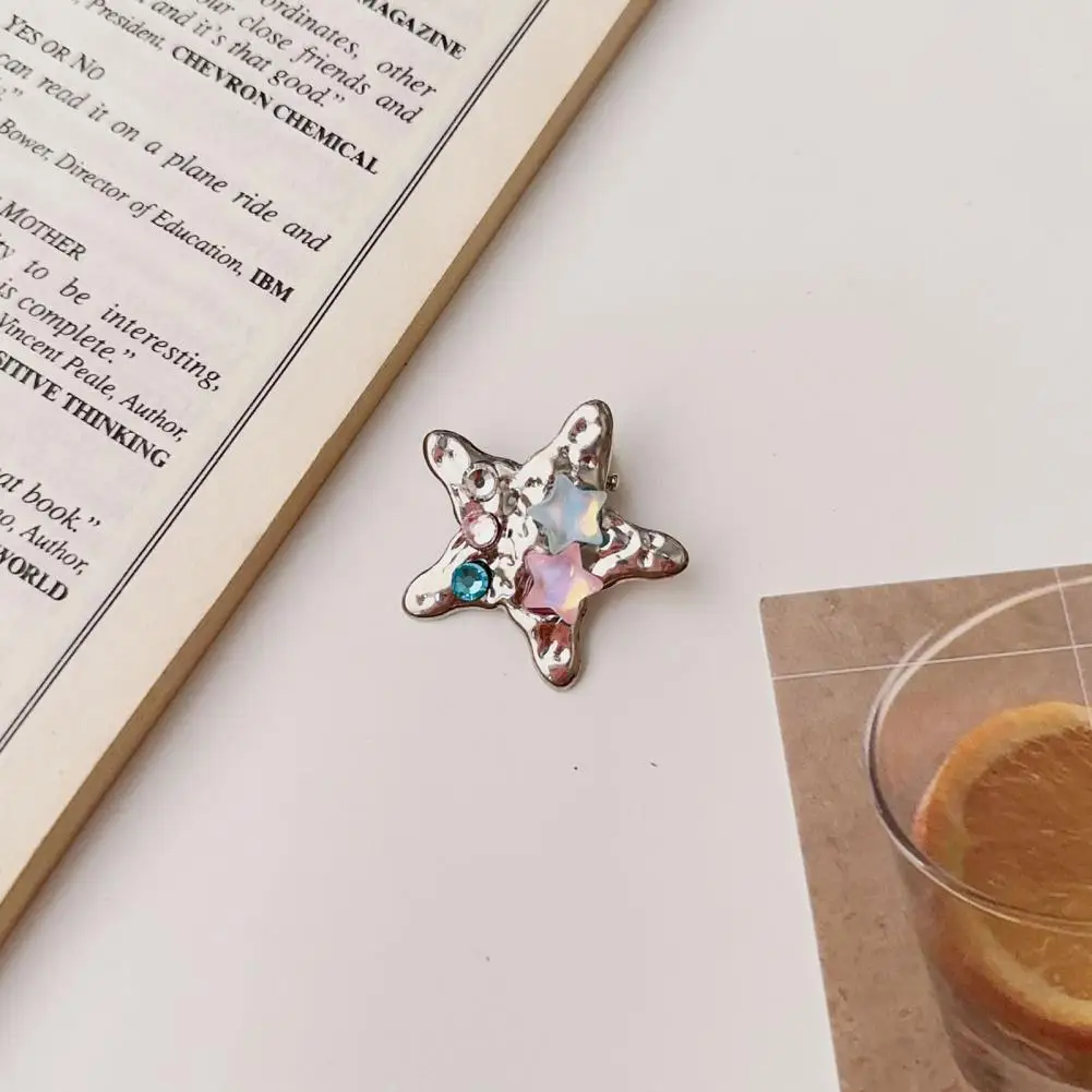 

Shopping Hairpin Sparkling Rhinestone Starfish Hair Clip Elegant Metal Barrette for Stylish Bangs Side Hair Fashionable Hair