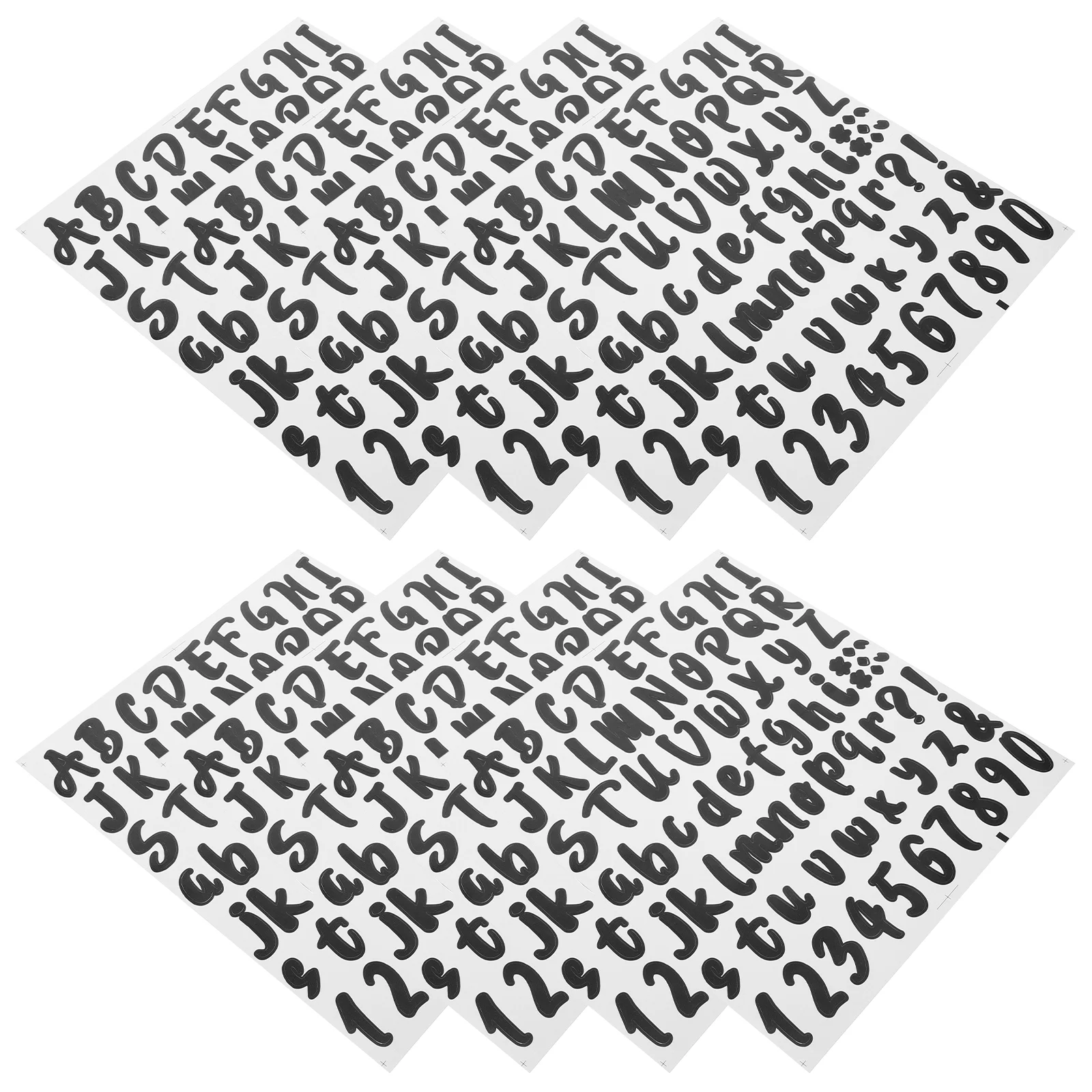 

8 Sheets Laptop Stickers Self-adhesive Letter Large Label Black Mailbox Numbers