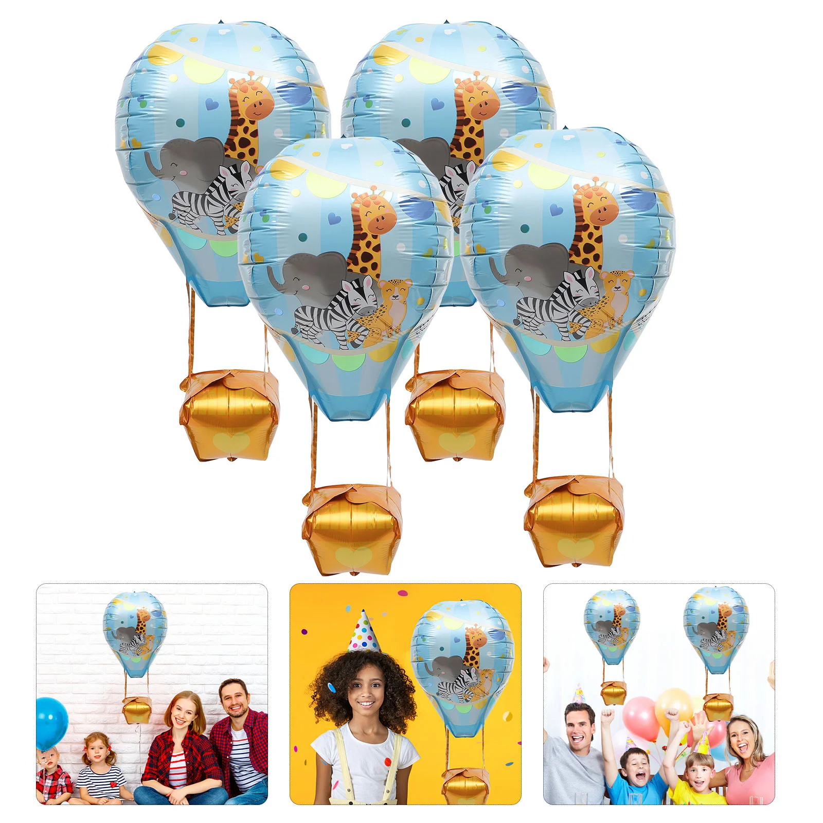 

4 Pcs Household Hot Air Balloon Child Wedding Decor Kite for Kids Aluminum Film Balloons