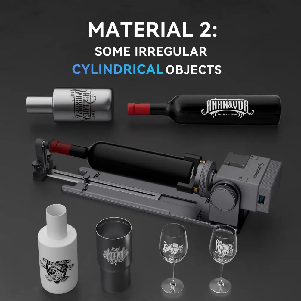 ATOMSTACK R8 Drehfutter mit Riserfüßen für Lasergravierer, verstellbare Drehachse 180 ° Rotierend für Objekte mit einem Durchmesser von 1–80 mm – Detail 4