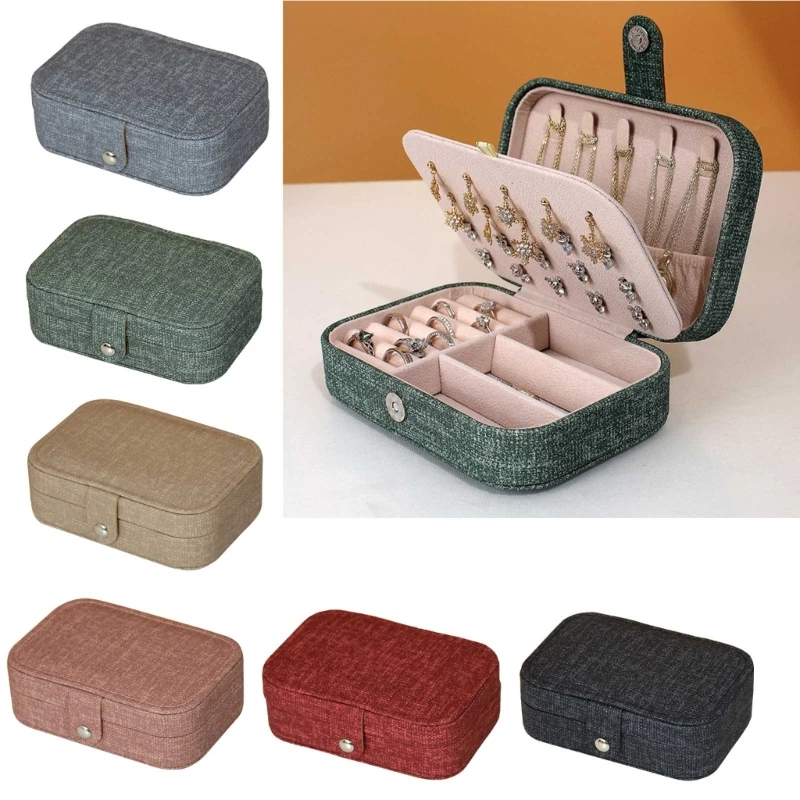 

Leather Travel Jewelry Case 6-Color Small Portable Jewelry Box Durable Jewelry Storage Organizer for Women and Girls