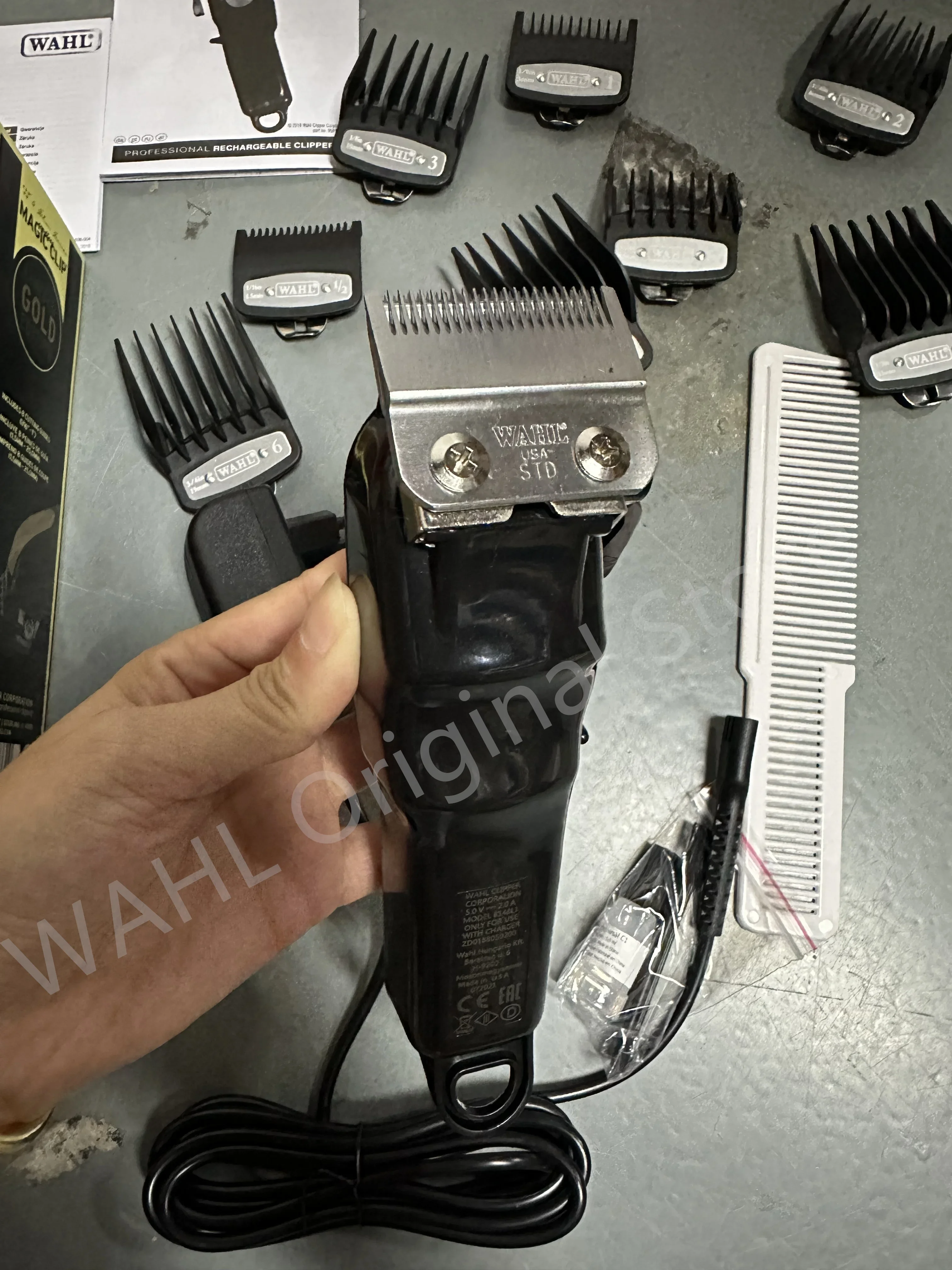 Wahl 8148 매직 클립 남성용 전문 헤어 클리퍼, 전기 무선 트리머, 이발사 커팅 머신, 정품