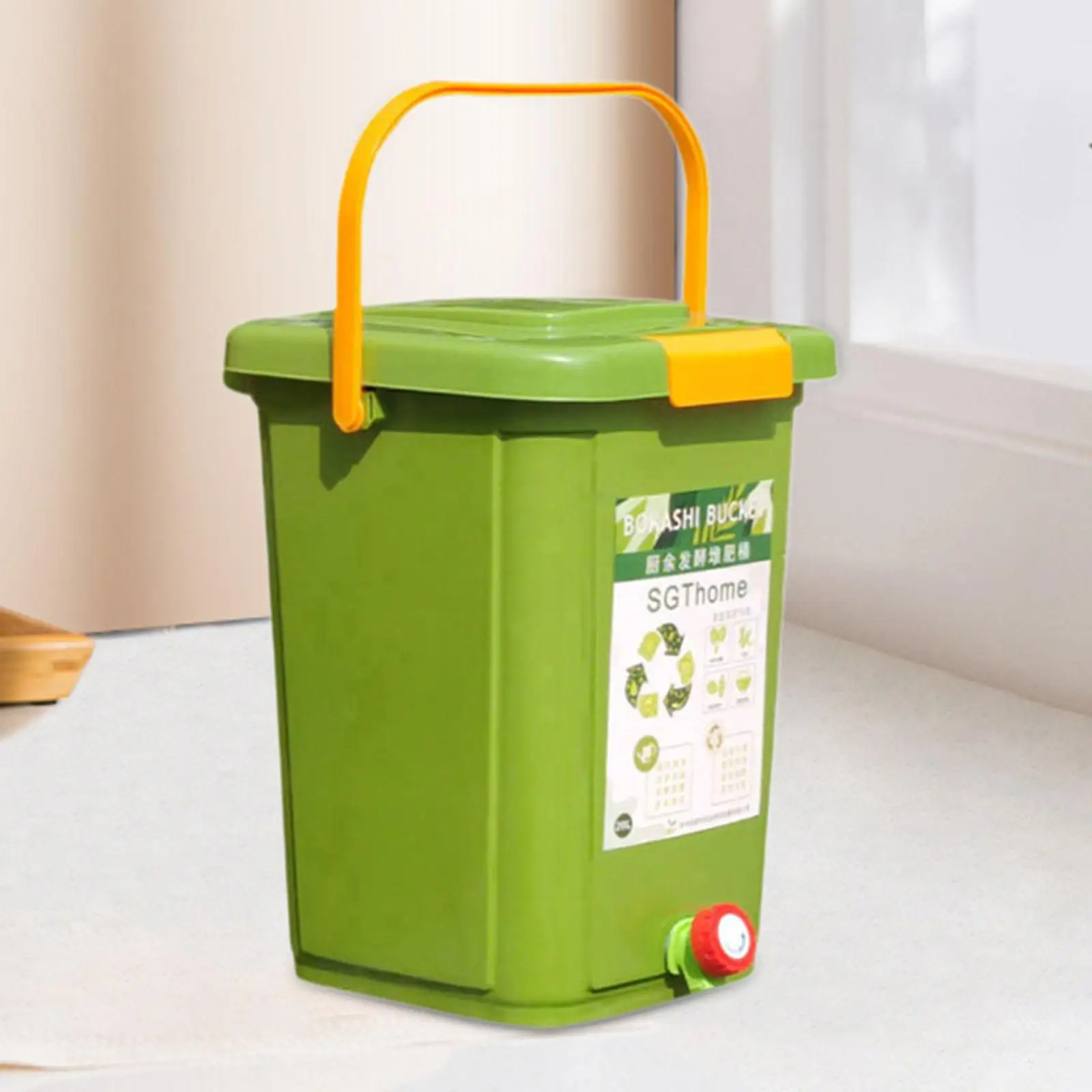 Countertop Compost Bin Practical Portable Fermentation Barrel Recycle Large Capacity for Balcony Farm Orchard Indoor Kitchen