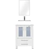24" Modern Bathroom Vanities Sink Combo White Stand Cabinet with White Rectangle Ceramic Vessel Sink & Water Save Faucet 1