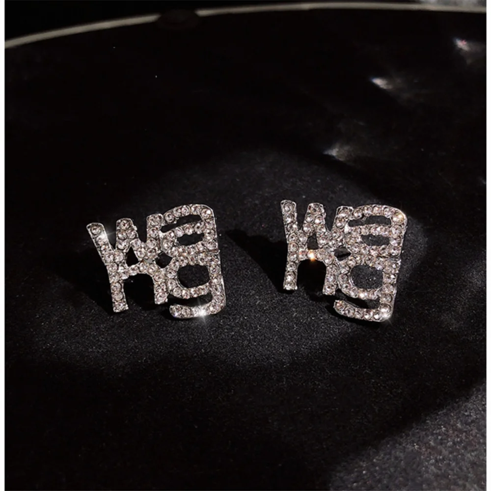 Korean Trend Jewelry Set Rhinestone Ladies Letter Earrings