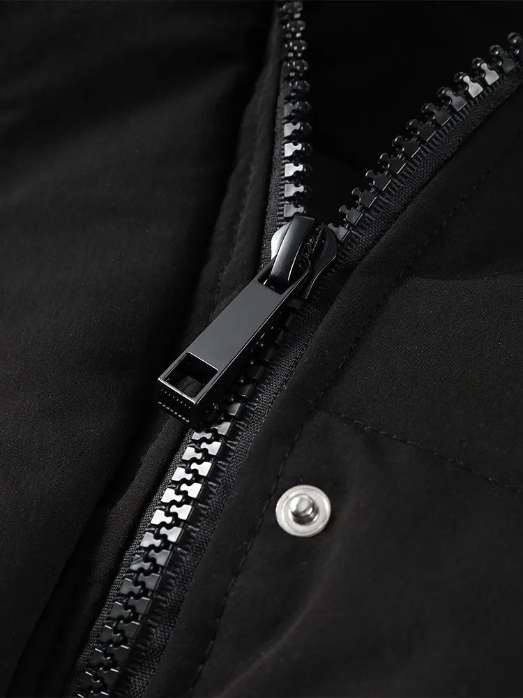Gepolsterte Jacke mit Kapuze, Kunstpelzkragen, Damen, elegante Laterne, volle Ärmel, einreihige Tasche, gerüschte Wintermäntel, schicke Oberbekleidung – Detail 15