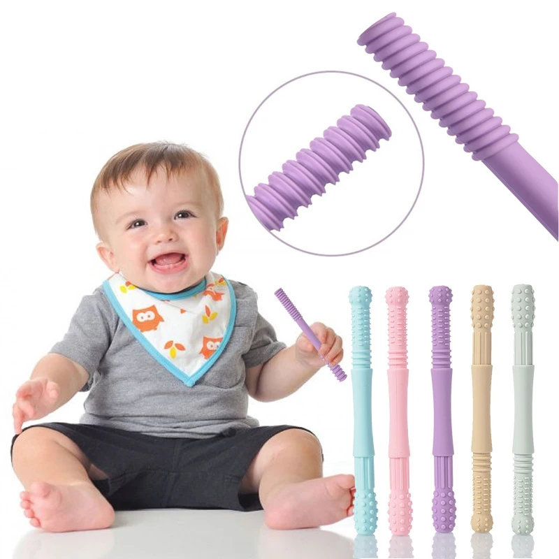Tanio Hollow Teether Tube silikonowe zabawki dla niemowląt nowonarodzone gryzaki