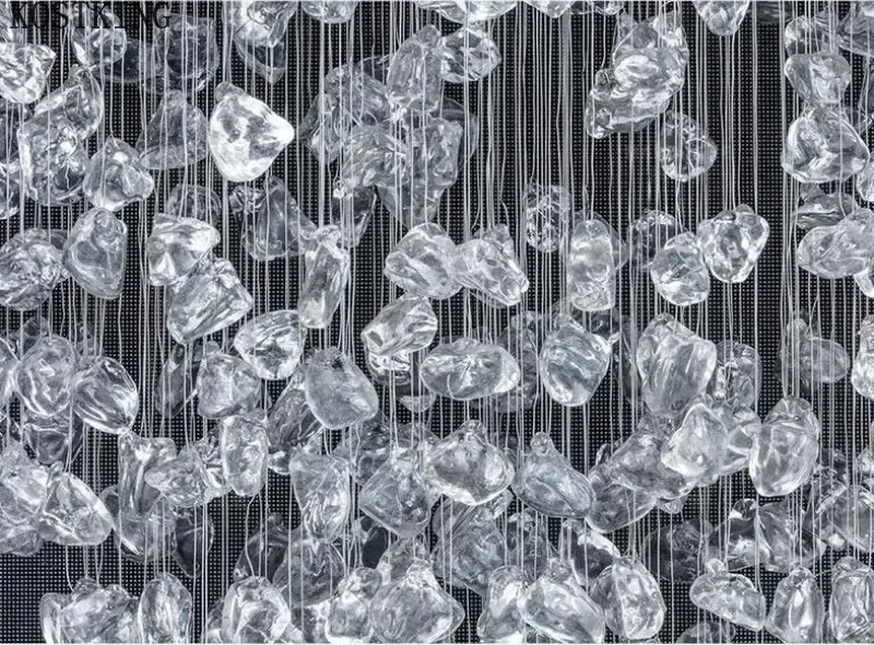 Description Picture 4 of itemModern Luxury Crystal LED Ceiling Chandeliers Lighting Art Stone Stair Long Pendant Light Home Decor Lustre Suspension Luminaire
