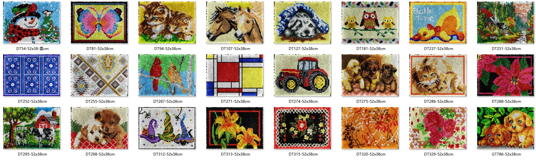 Unfinished Acrylic Yarn Hook Kits, Embroidery Cushion, Front Cross Stitch, Carpet, 7 Latch, Top Selling 38-52CM Two Butterfly