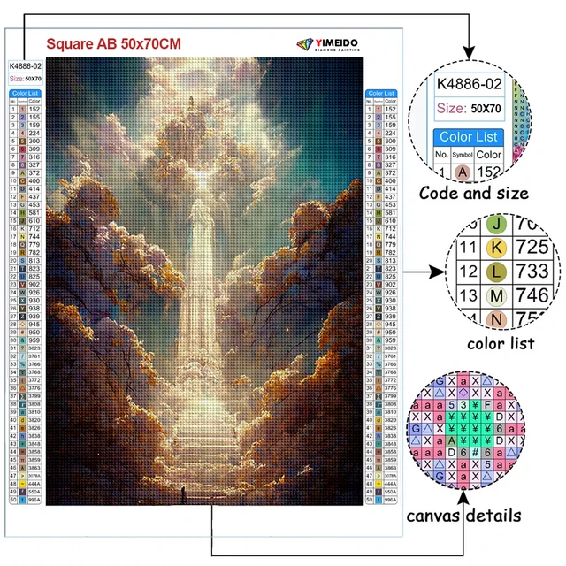 5D Diamond Painting Jesus' Life Stairway to Heaven Kit