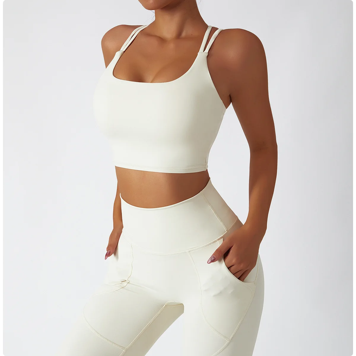 

Solid Seamless yoga sets women gym clothes Crop top Sports shorts with pocket Workout set Ensemble Fitness clothing Sportswear