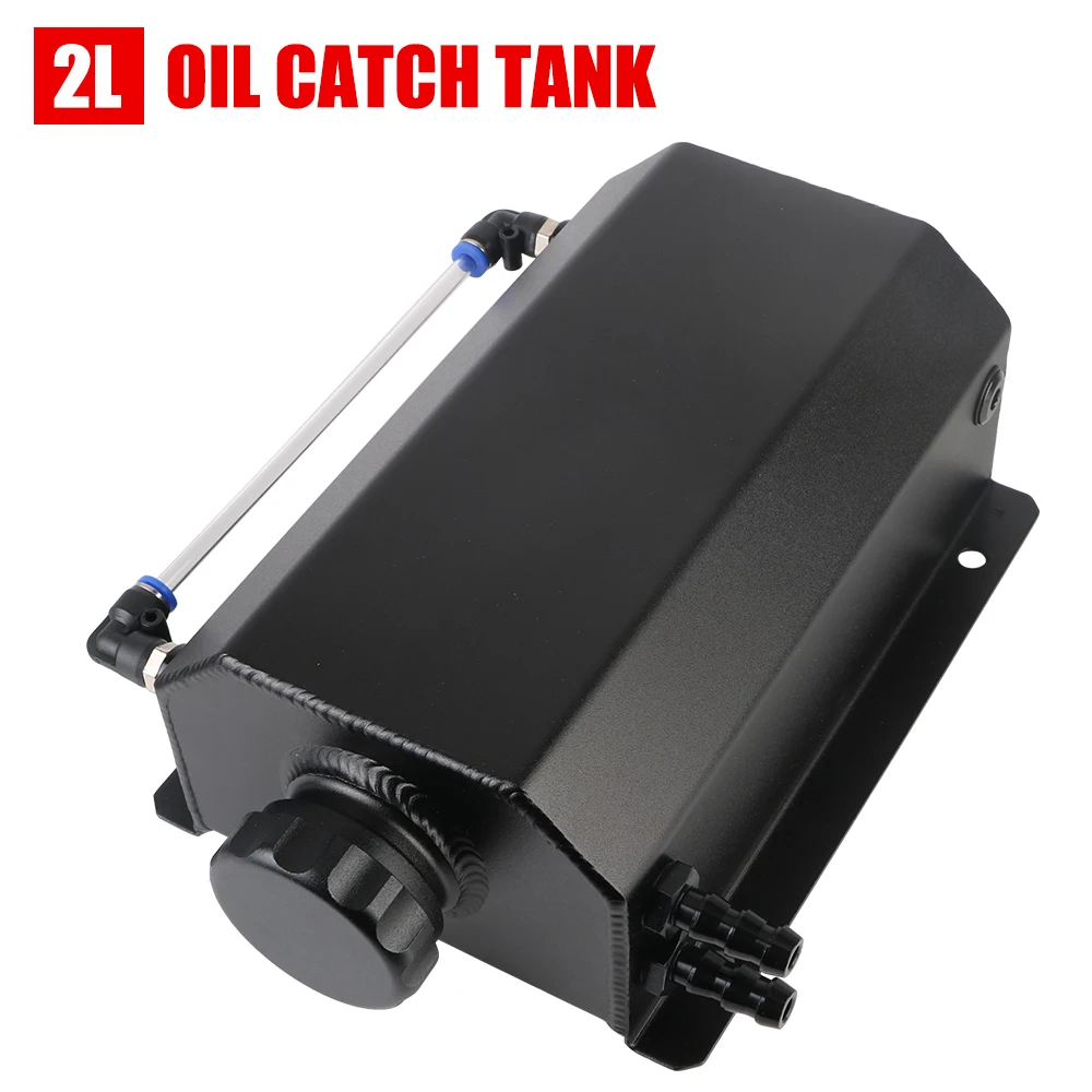 

Aluminum Alloy Coolant Radiator Car Oil Catch Tank Overflow Reservoir Tank Universal Auto Accessories 2L Fuel Gas Catch Can