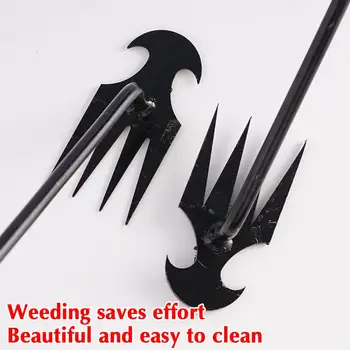 Garden Rake Manual Weed Grass Rooting Tool Puller Shovel 30/40/50cm  Weed Removal and Soil Weeding Hand Garden Loose Soil Tool