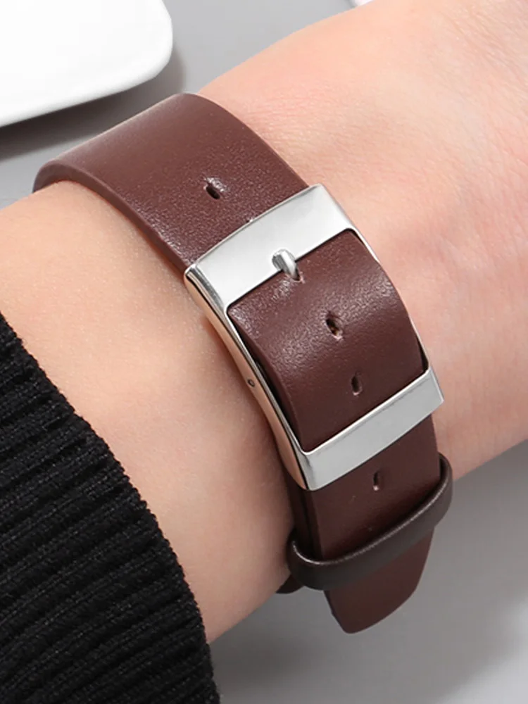 Elegant Genuine Leather Watch Strap - Soft Cowhide Band