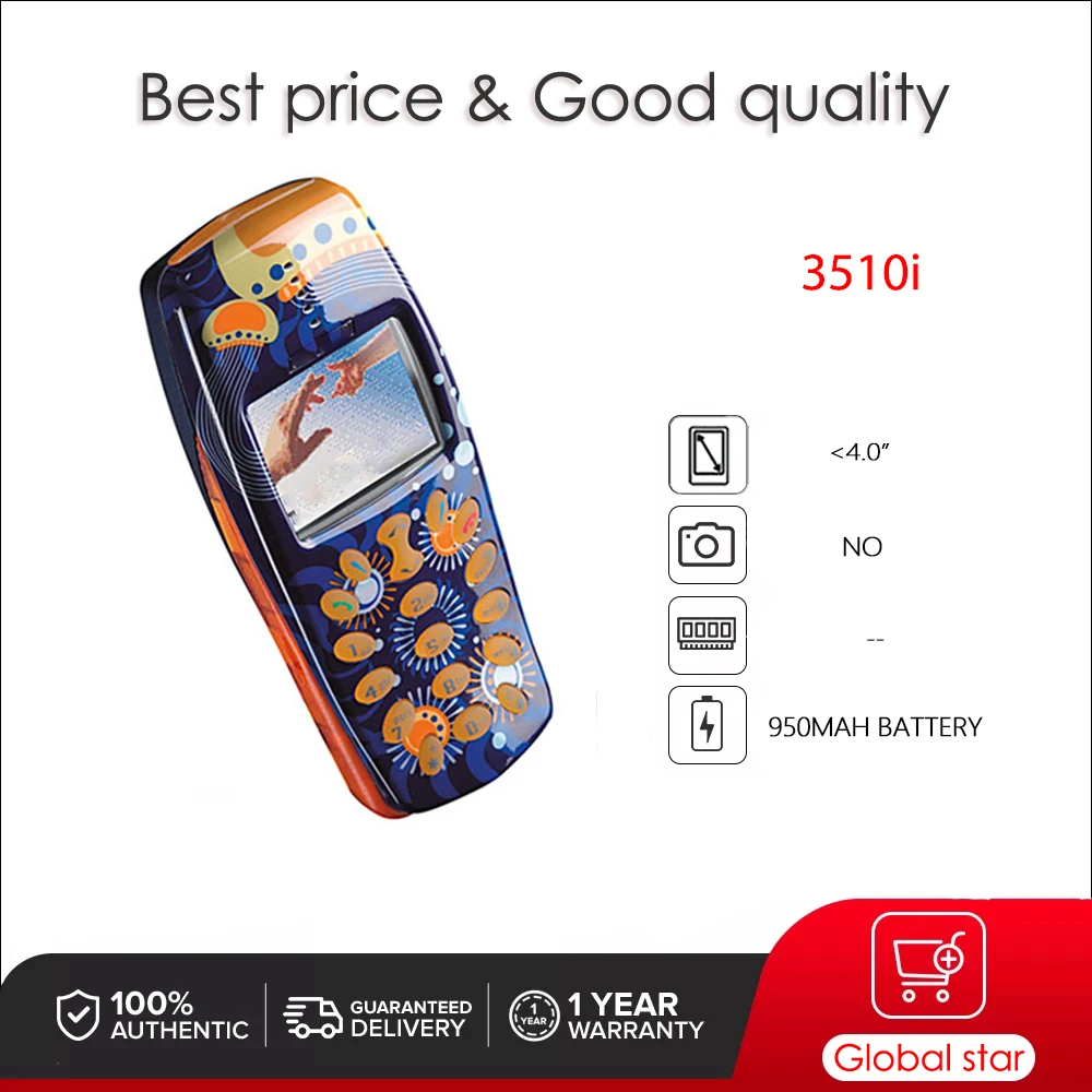 

Оригинальный разблокированный 3510i GSM 900/1800 телефон русская Арабская Иврит Клавиатура сделано в Финляндии Бесплатная доставка