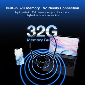 BW-BTS9 bluetooth V5.3 Earphones Bone Conduction Earbuds Built-in 32GB Memory IPX8 Waterproof Soft Silicone Comfort Earphones 2