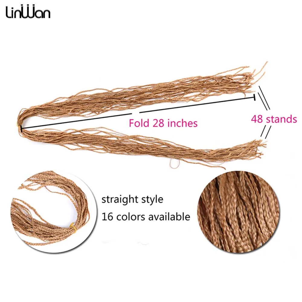 Zizi Braids Thin Micro Crochet Box Braids Synthetic Hair Extensions Gray Purple Pink Blonde Brown Chestnut Crochet Hair Linwan 2