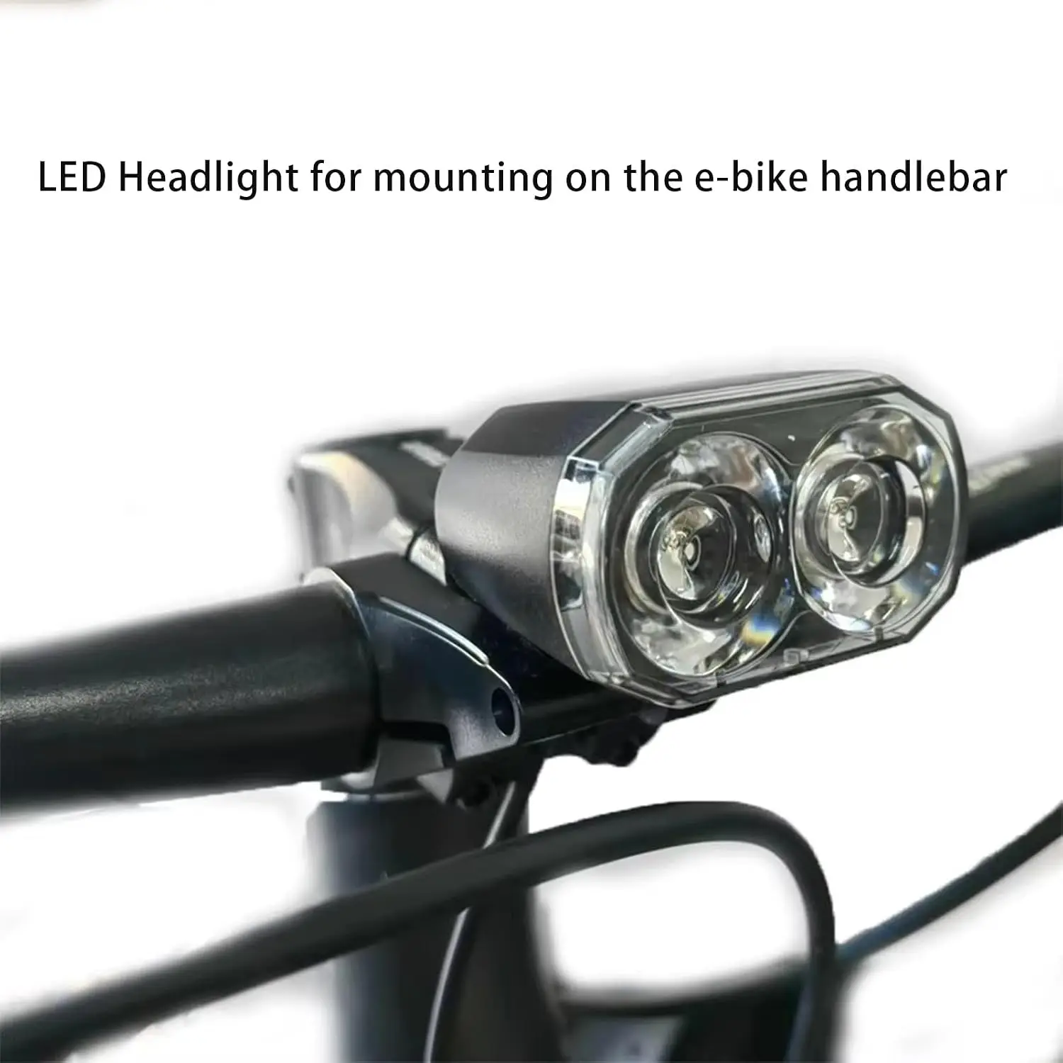 24-60V 방수 LED 전기자전거 헤드라이트(혼 포함), 2/3핀 남성/여성 플러그, 핸들바 장착 디자인