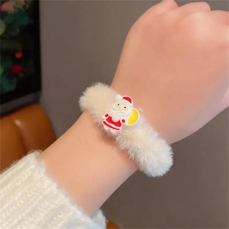 Cute Christmas Fur Hair Rope Winter Warm Soft Hair Scrunchies Women Kids Plush Elastic Rubber Bands Accessories
