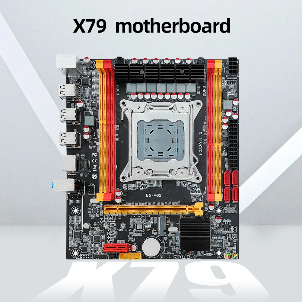X79 ũž  NVME M.2 SSD LGA 2011 κ, PCI-E 16X  DDR3 128GB ޸, 4 * SATA2.0 6 * USB2.0 ̽