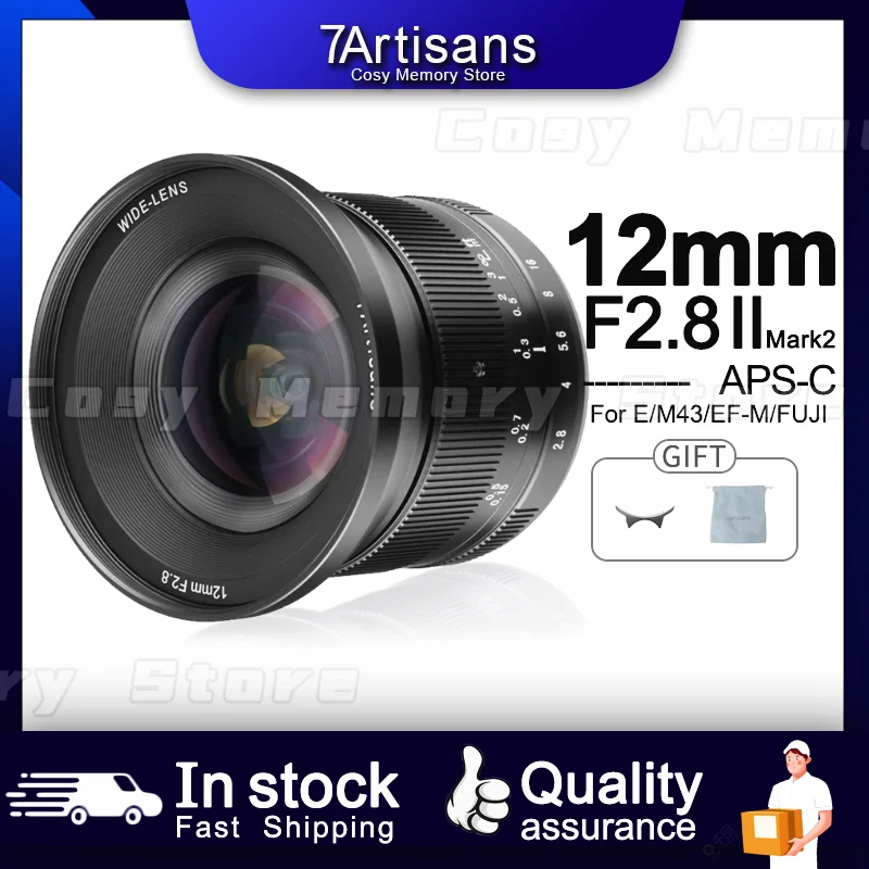 7 Artigiani 12Mm F2.8 Mark Ii Aps-C Obiettivo Super Ultra Grandangolare Per Sony E Fuji Xf Canon Eos-M Canon Rf Nikon Z M4/3