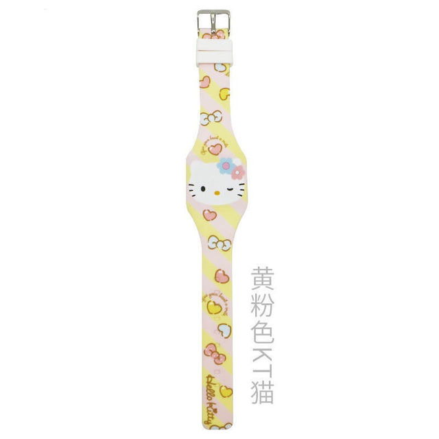 Sanrio Cartoon Children‘S Digital Watch Hello Kitty Mickey Mouse Minnie LED Display With Time Sports Watch Casual Silicone