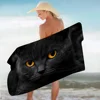 Black Cat Cartoon Beach Towel Cute Kawaii Room Decor Bath Girls Children Hand Towels For Bathroom Shower 6