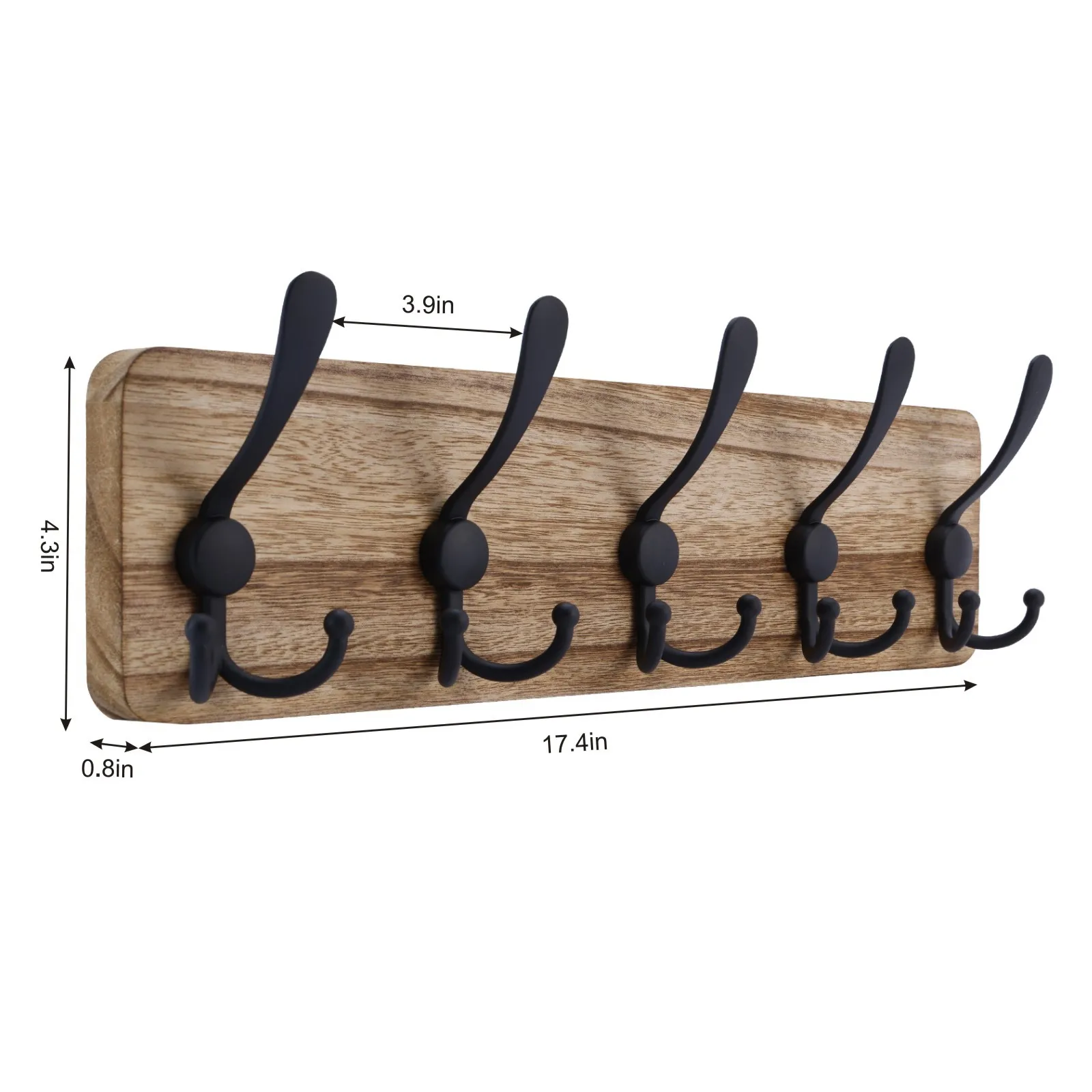 Log Retro-style Coat Hook Solid Wood Coat Hook Behind The Door Wall-mounted Nordic Style Log