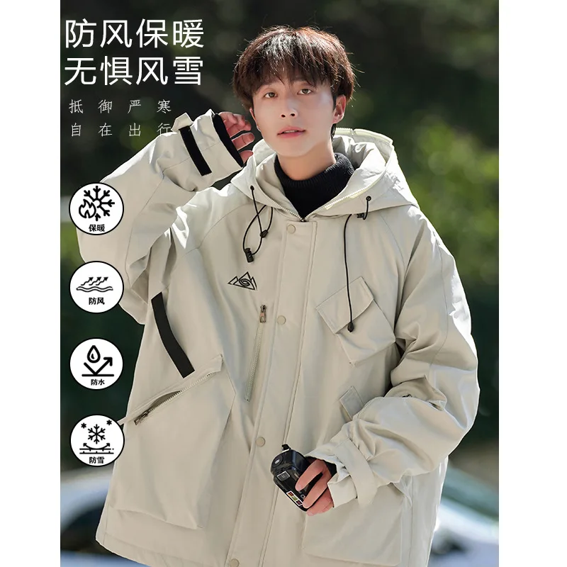 Winter New Windproof Waterproof Multi Pocket Ski Jacket Men Women Large Size Warm Jacket Coat Skiing Snowboarding Clothes