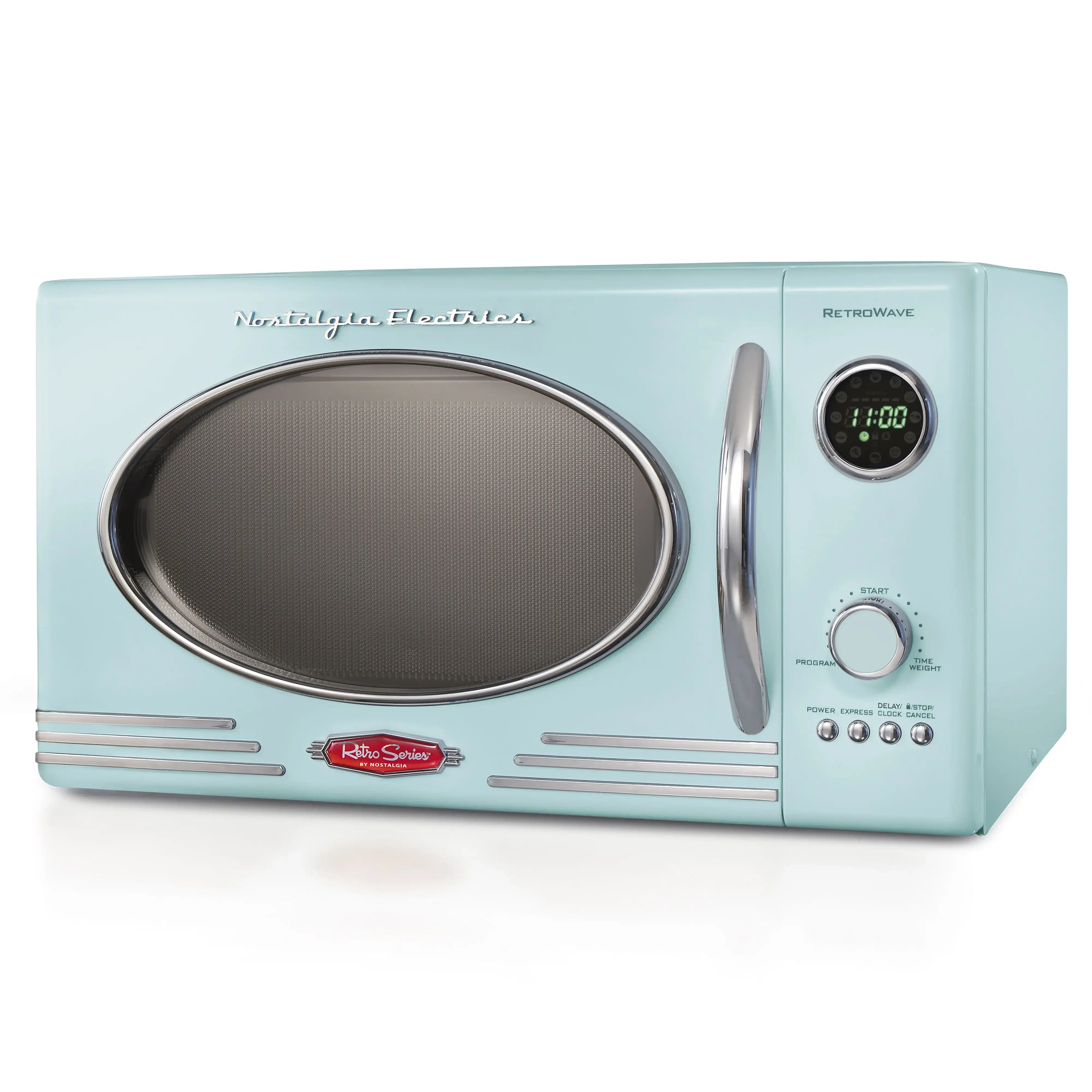 

Retro 0.9 Cu. Ft. 800-Watt Countertop Microwave Oven, Aqua