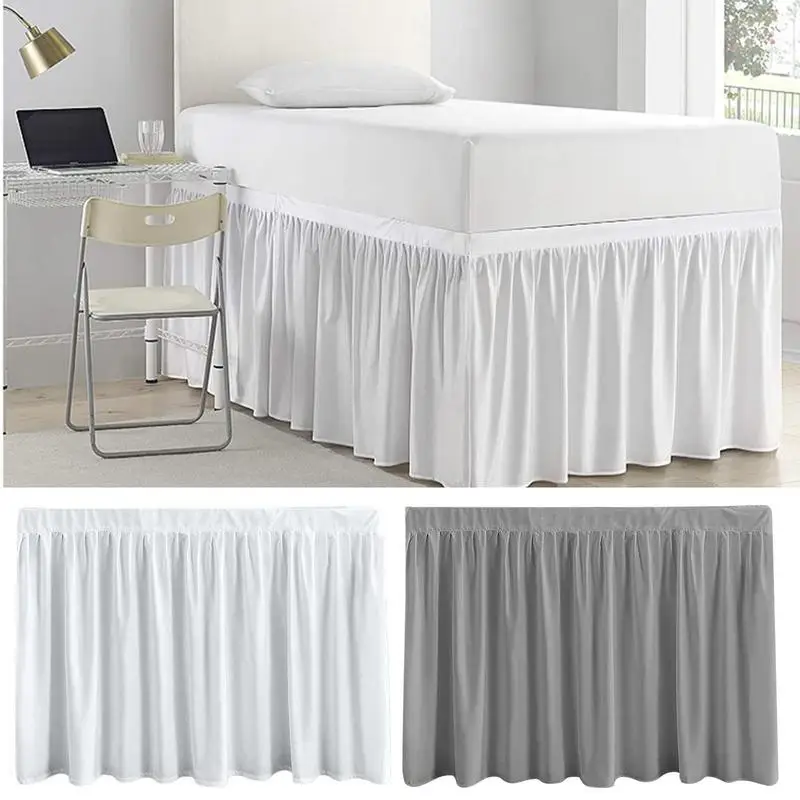 

Ruffled Bed Skirt For Dorm Bedroom E-ssential Extended Extra Long Ruffled Wrap Around Machine Washable For Apartment And Bedroom