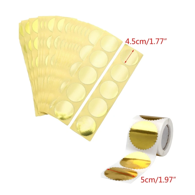 250 Rose Red Foil Embossing Stickers - 2 Inch Round Blank Labels For Certificates