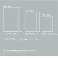 Creative transparent twill pp binder shell a6 a5 six-hole b5 nine-hole folder Notebook Loose Leaf Ring Binder Planner 6