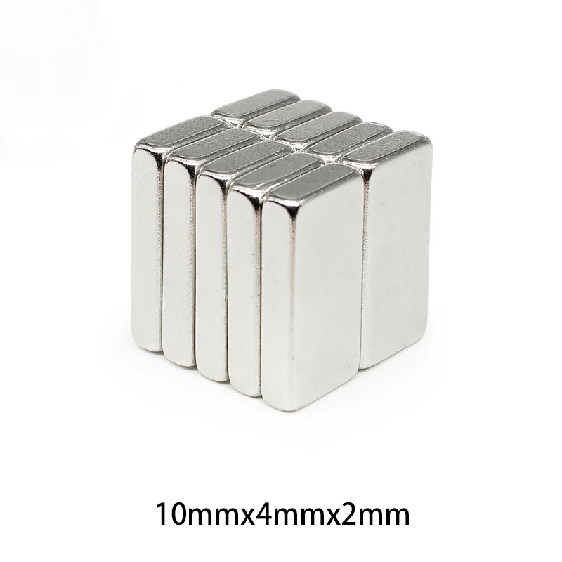 50/100/200/500Pcs 10x4x2mm Block Rare Earth Magnet Strong N35 Quadrate Magnets Permanent Neodymium Magnet