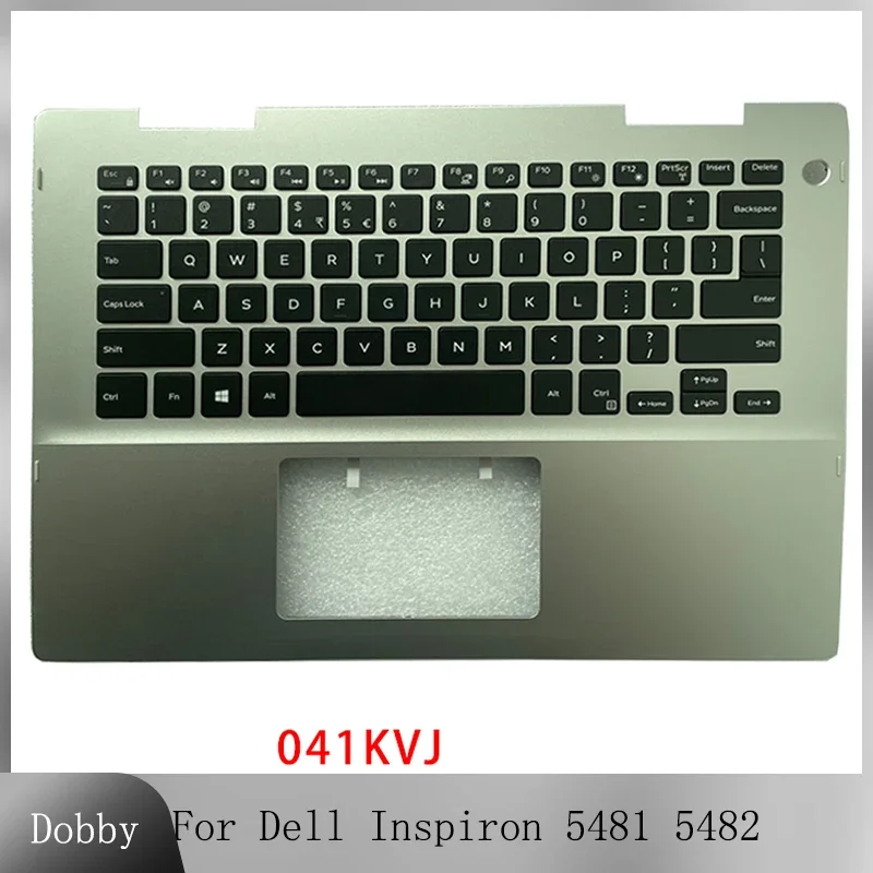 

Оригинальная новая клавиатура для ноутбука Dell Inspiron 5481 5482, подставка для рук, верхняя крышка, сменная клавиатура, чехол Серебристая 041KVJ