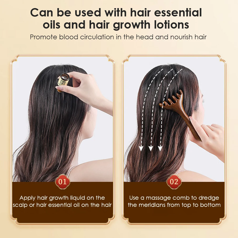 Wooden Anti Static Massage Comb for Blood Circulation