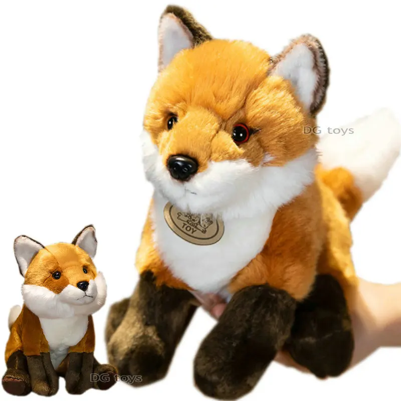 1pc Cute Realistic Small Fox Stuffed Animal Soft Plush Kids Toy Home Decor  Gift