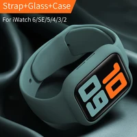 Cristal + correa para Apple Watch, banda de 38mm, 40mm, 42mm, 44mm, Protector de pantalla + funda + Accesorios de cinturón, pulsera IWatch Series 6 5 4 3 Se 40