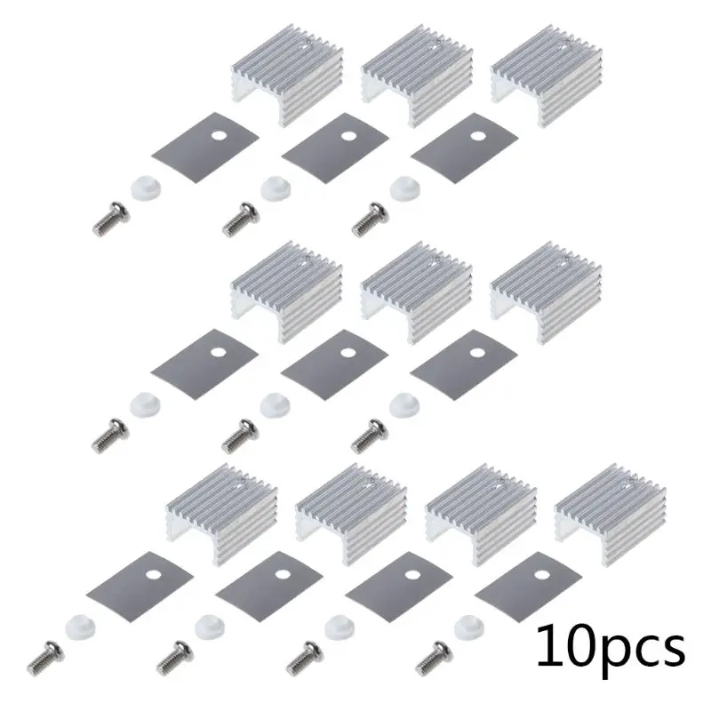 10pcs TO220 Cooler Cooling Radiator Aluminium TO-220 Heatsink TO 220 Heat Sink Transistor Radiators 20x15x10MM aluminum heatsink transistor heat sink cooler radiator cooling pad for computer dropship