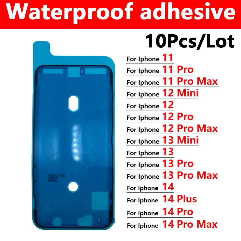 Nastro Adesivo Adesivo Impermeabile Da 10 Pezzi Per Iphone 14 13 12 11 Pro Max Lcd Frame Screen Tape Bezel Seal Colla Riparazione Adesiva